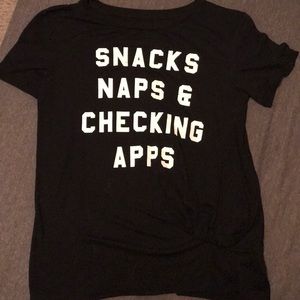 Snacks naps & checking apps shirt